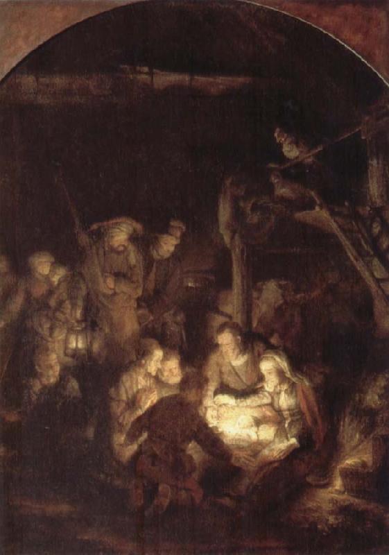 REMBRANDT Harmenszoon van Rijn The Adoration of the Shepherds oil painting picture